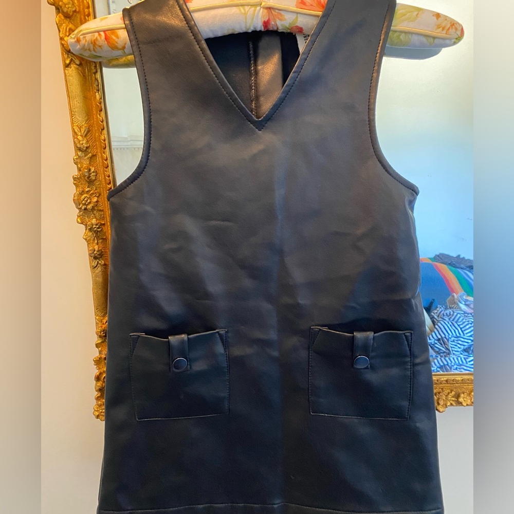 Rachel Zoe Pleather Black Dress